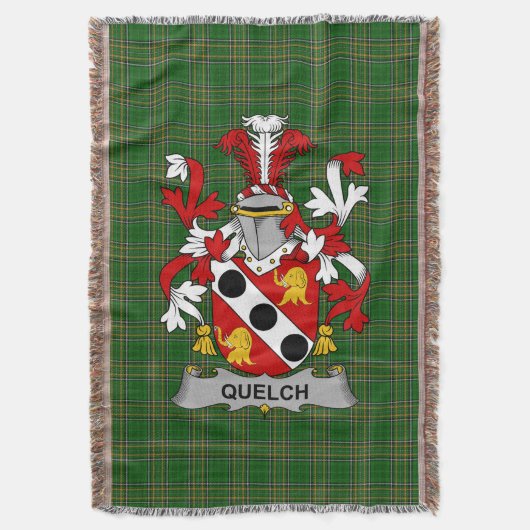 Irish Quelch Coat of Arms Family Crest Ireland Deken (Voorkant Verticaal)