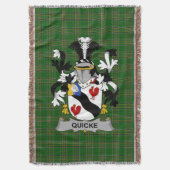 Irish Quicke Coat of Arms Family Crest Ireland Ir Deken (Voorkant Verticaal)