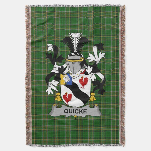 Irish Quicke Coat of Arms Family Crest Ireland Ir Deken (Voorkant Verticaal)
