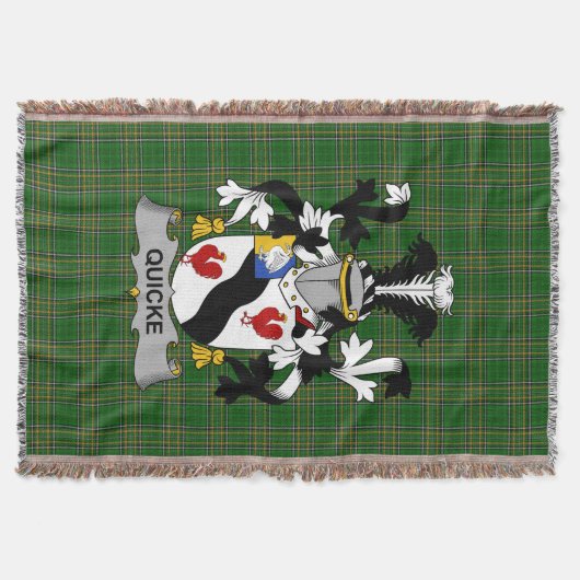 Irish Quicke Coat of Arms Family Crest Ireland Ir Deken (Voorkant)