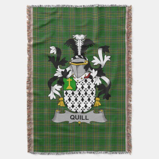 Irish Quill Coat of Arms Family Crest Ierland Deken (Voorkant Verticaal)