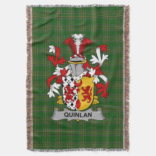 Irish Quinlan of O_Quinlevan Wapen Familie Deken (Voorkant Verticaal)