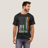 Irish QUINN Family American Flag Ierland vlag T-shirt (Voorkant volledig)