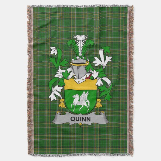 Irish Quinn of O_Quin Wapen van de familie Crest I Deken (Voorkant Verticaal)