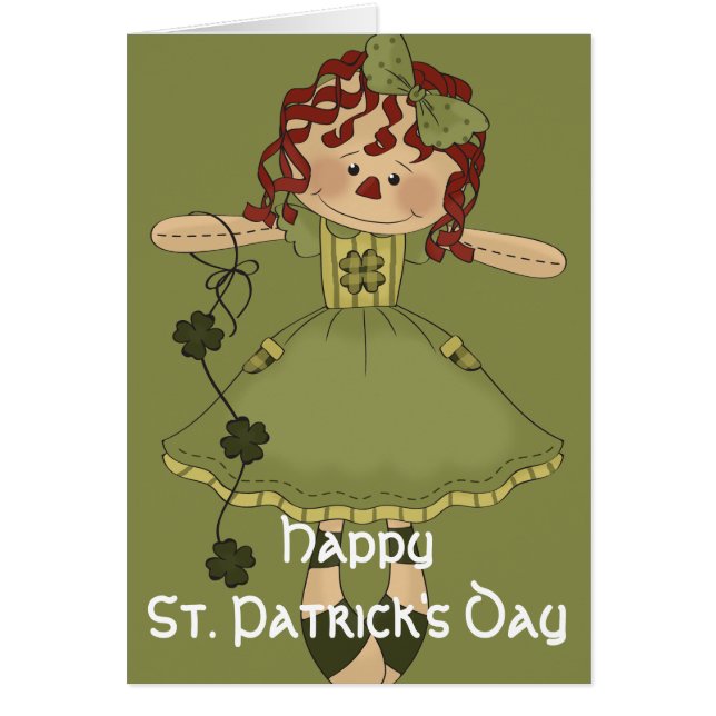 Irish RagDoll d2 Happy St. Patrick's Day Kaart (Voorkant)