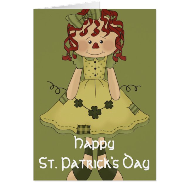 Irish RagDoll d3 Happy St. Patrick's Day Kaart (Voorkant)