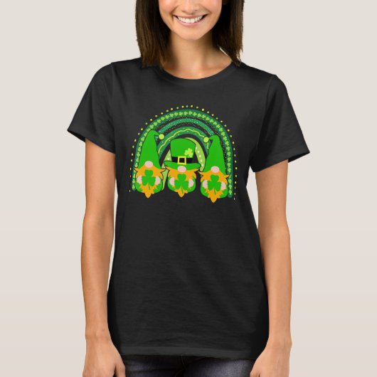 Irish Rainbow Gnome Happy St Patricks Day Funny Ga T-shirt (Voorkant)