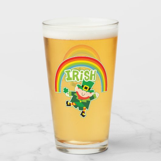 Irish Rainbow Leprechaun Glas (Voorkant gevuld)