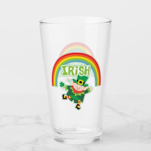 Irish Rainbow Leprechaun Glas (Voorkant)