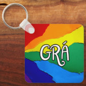 Irish Rainbow Love - Grá betekent liefde Sleutelhanger (Voorkant)