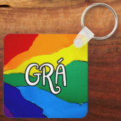 Irish Rainbow Love - Grá betekent liefde Sleutelhanger (Achterkant)