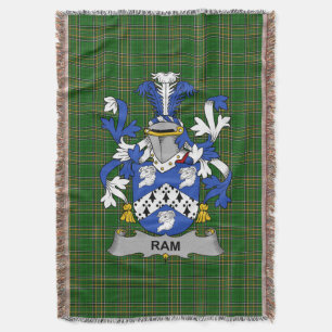 Irish Ram Coat of Arms Family Crest Ireland Deken