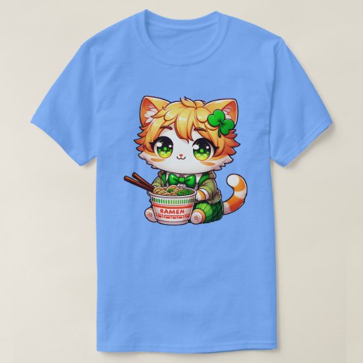 Irish Ramen Cats Schattige St Patricks Day T-shirt (Design voorkant)