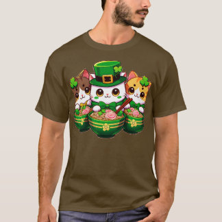 Irish Ramen Cats Schattige St Patricks Day Vrouwen T-shirt