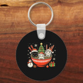 Irish Ramen Cats Schattigee anime kerst voor vrouw Sleutelhanger (Voorkant)