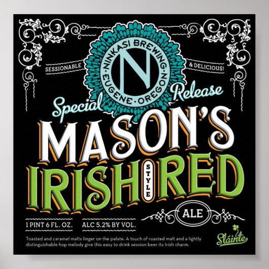Irish Red Ale Poster (Voorkant)