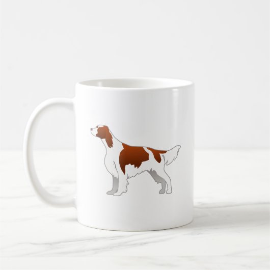 Irish Red and White Setter Basic Illustration Koffiemok (Links)