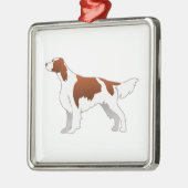 Irish Red and White Setter Basic Illustration Metalen Ornament (Links)