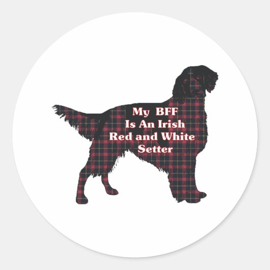 Irish Red and White Setter BFF Sticker (Voorkant)