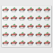 Irish Red and White Setter die kerstauto bestuurt Cadeaupapier (Vlak)