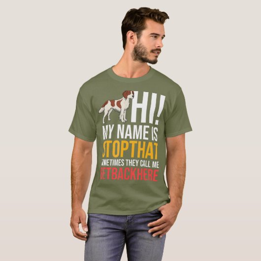 Irish Red and White Setter Dog Puppies Owner T-shirt (Voorkant volledig)