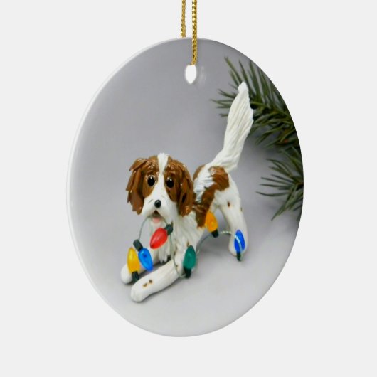 Irish Red and white Setter kerstversiering Keramisch Ornament (Rechts)