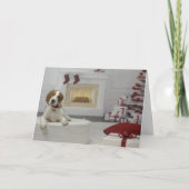 Irish Red and White Setter Puppy Holiday Card Kaart (Voorkant)