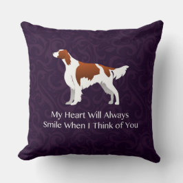 Irish Red and White Setter Thinking of You Kussen
