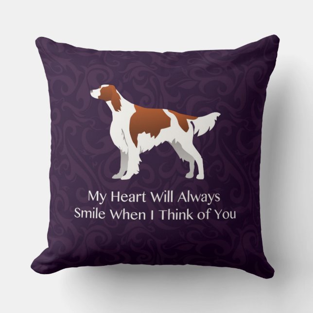 Irish Red and White Setter Thinking of You Kussen (Voorkant)