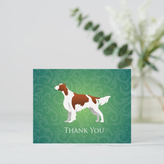 Irish Red en White Setter Dank u Briefkaart (Staand voorkant)