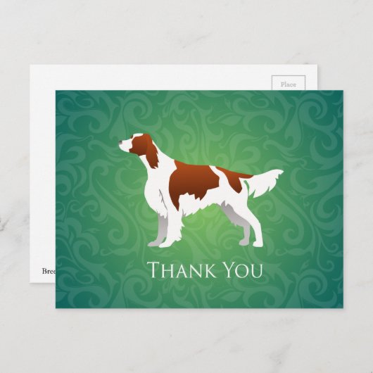 Irish Red en White Setter Dank u Briefkaart (Voorkant / Achterkant)