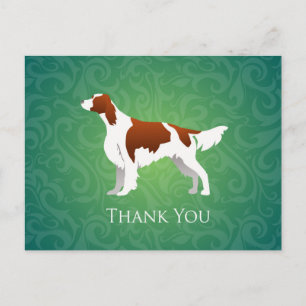 Irish Red en White Setter Dank u Briefkaart