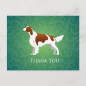 Irish Red en White Setter Dank u Briefkaart (Voorkant)