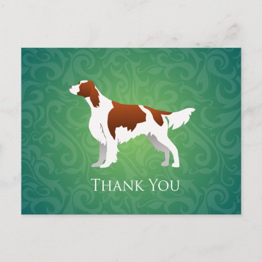 Irish Red en White Setter Dank u Briefkaart (Voorkant)