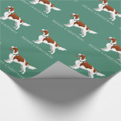 Irish Red en White Setter Merry Kerstmis Cadeaupapier (Hoek)