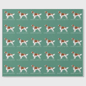 Irish Red en White Setter Merry Kerstmis Cadeaupapier (Vlak)