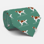 Irish Red en White Setter Merry Kerstmis Stropdas (Opgerold)