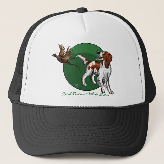 Irish Red en White Setter Trucker Pet (Voorkant)