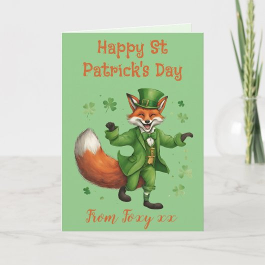 Irish Red Fox St Patricks Day gelukkskaart Feestdagen Kaart (Voorkant)