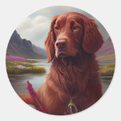 Irish Red op een peddel: een Schilderachtig avontu Ronde Sticker (Voorkant)