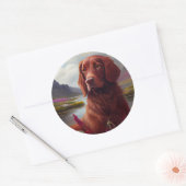 Irish Red op een peddel: een Schilderachtig avontu Ronde Sticker (Envelop)