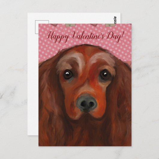 Irish Red Setter Briefkaart (Voorkant / Achterkant)