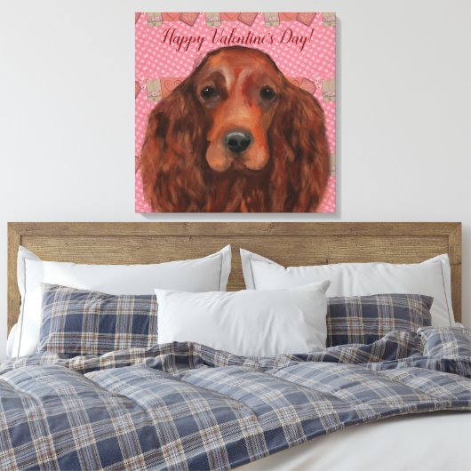 Irish Red Setter Canvas Afdruk (Insitu (Slaapkamer))