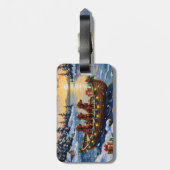 Irish Red Setter Christmas Boat Holiday Bagagelabel (Achterkant verticaal)