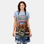 Irish Red Setter Christmas Red Truck Holiday Schort (Gedragen)