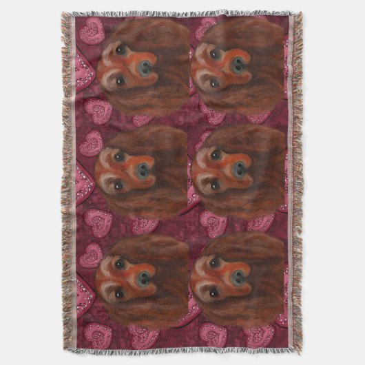 Irish Red Setter Deken (Voorkant Verticaal)