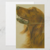 Irish Red Setter Dog Briefpapier (Voorkant / Achterkant)