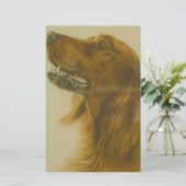 Irish Red Setter Dog Briefpapier (Staand voorkant)