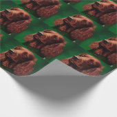 Irish Red Setter Dog in St. Patrick's Day Dress Cadeaupapier (Hoek)