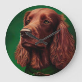 Irish Red Setter Dog in St. Patrick's Day Dress Grote Klok (Voorkant)